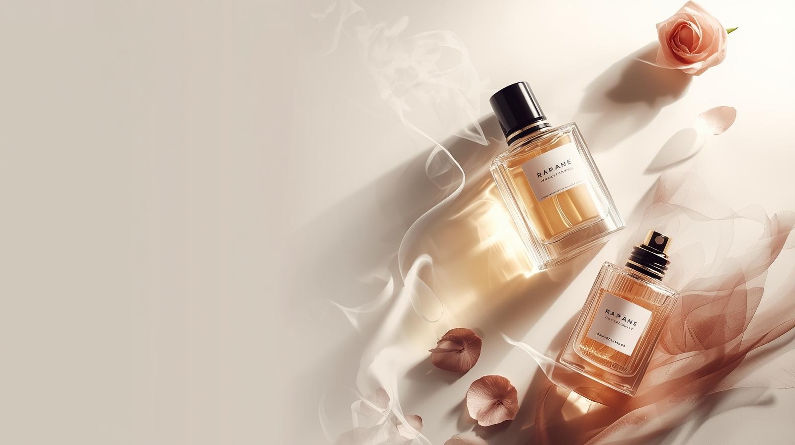 create an image for header of a blog website of perfumes